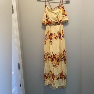 Yellow summer cut out dress